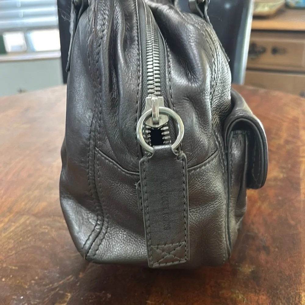 MICHAEL Michael Kors Ranger Leather Satchel in Gunmetal Gray